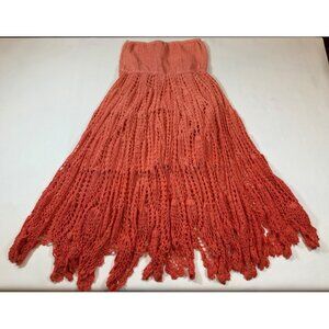 Life Style Coral Crochet Lace strapless beach summer dress Medium  (bin HH85)